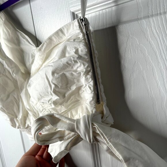 Ashley Park x RTR White One Shoulder Tie Bow Crop Top Women's Size X-Small XS - Picture 5 of 12